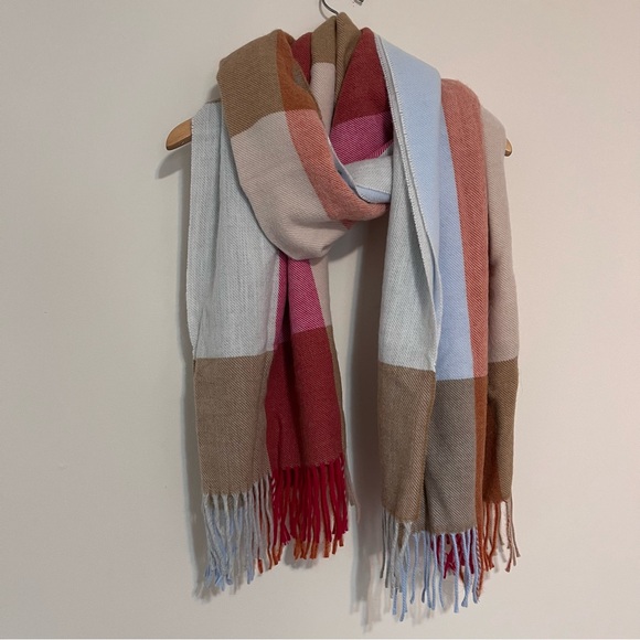 Mark & Graham Check Plaid Multicolor Blanket Scarf NWT - Picture 1 of 8
